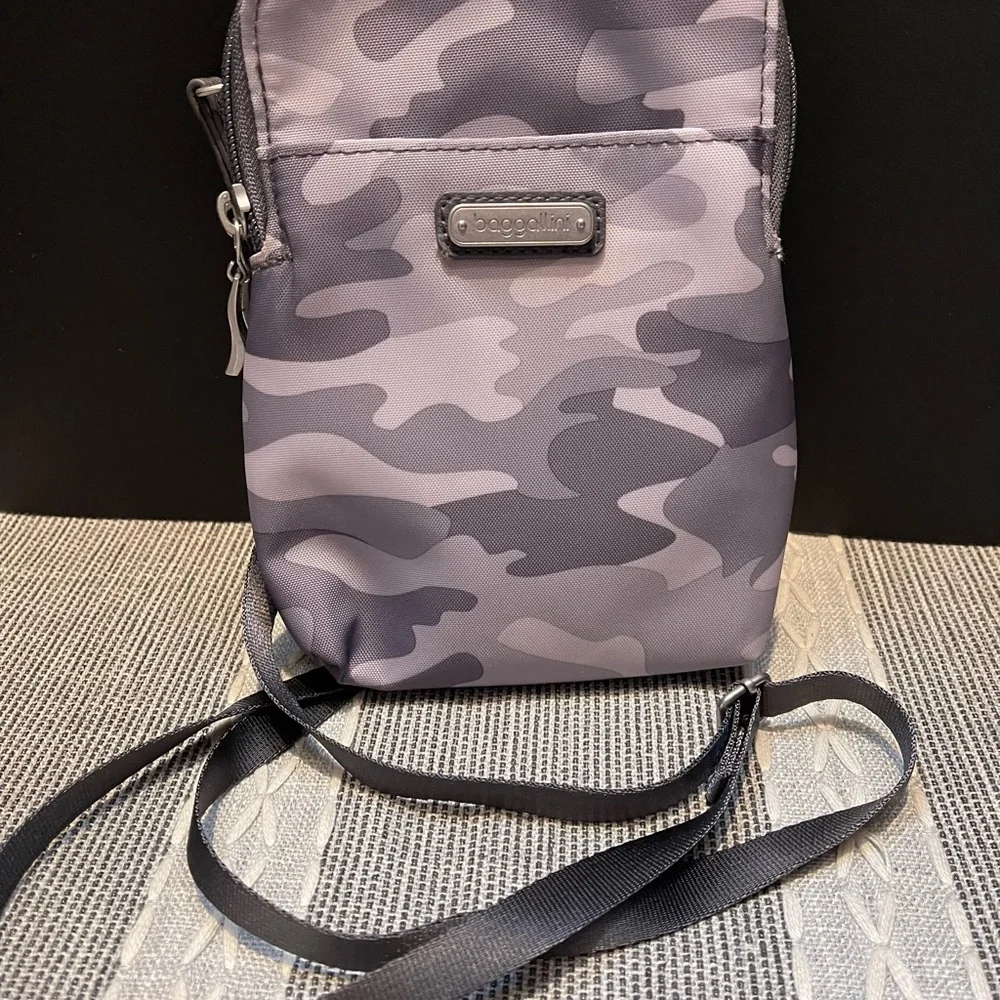 Baggallini Purple Camouflage Messenger Bag